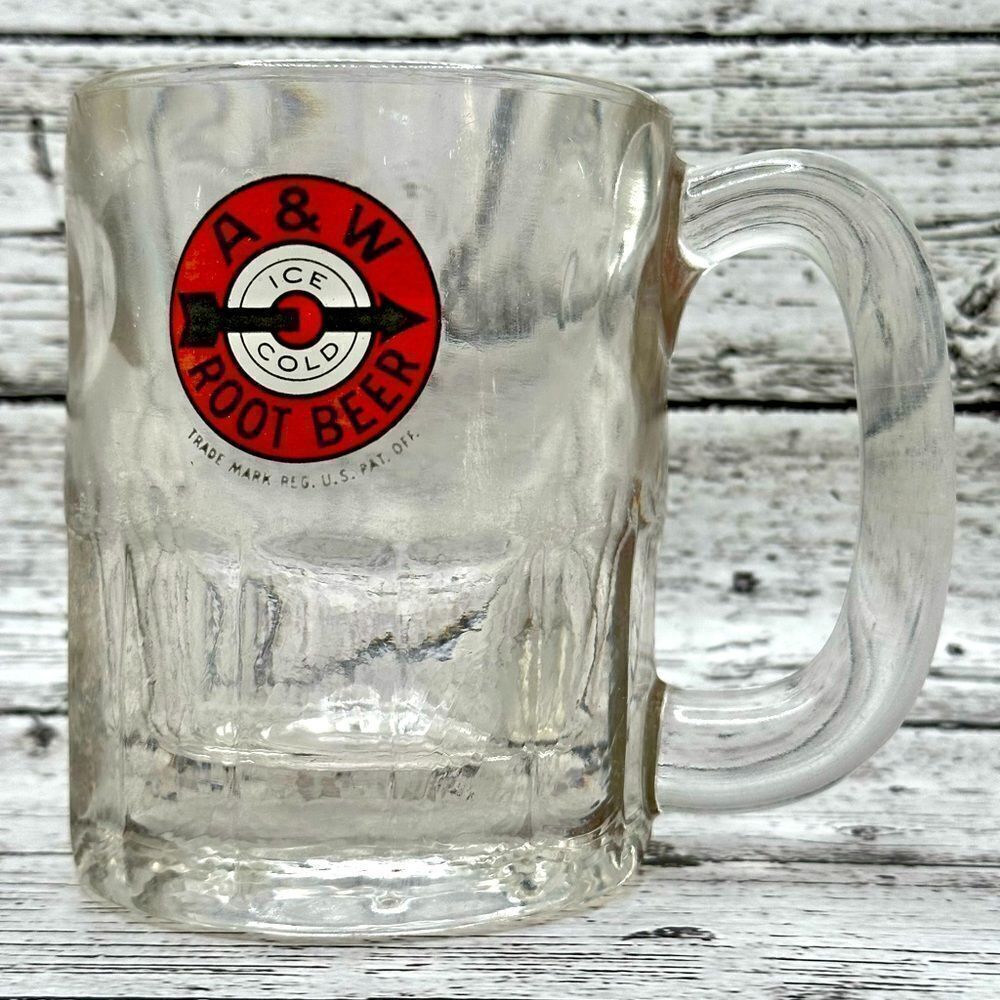 Vintage 1940s A&W Root Beer Glass Mug      
